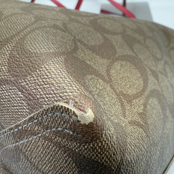 Coach Women's Reversible City Tote Bag Khaki/Bright Pink Monogram F36658 - Picture 10 of 11